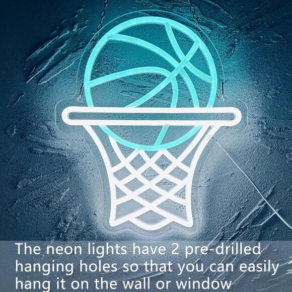 Basketball Led Neon Signs for Wall Decor USB Powered for Bedroom Game Room - Picture 4 of 6